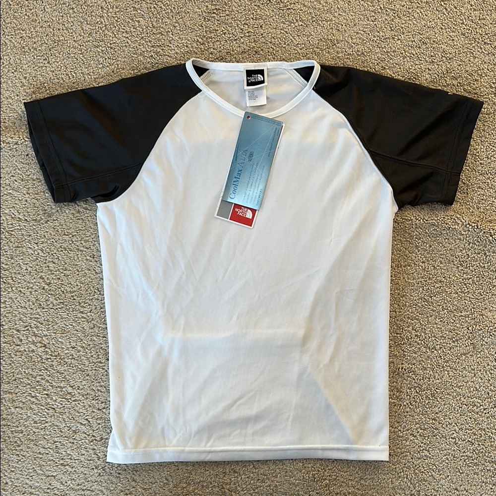 The North Face Dark Grey and White CoolMax Material Short Sleeve Tee